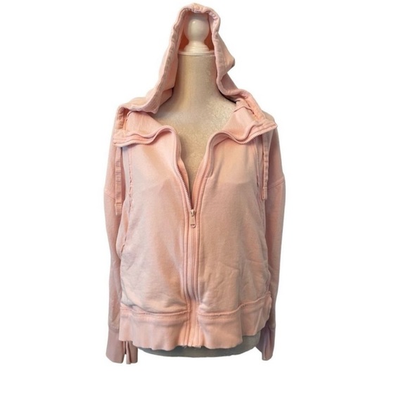 Free People Movement Only One Hoodie in Pink Full Zip Oversized Soft - Picture 3 of 3